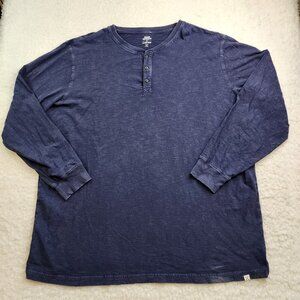 Blake Shelton Lands End Henley Dexter Kill Shirt 2XL Tall Heather Blue Long Slv